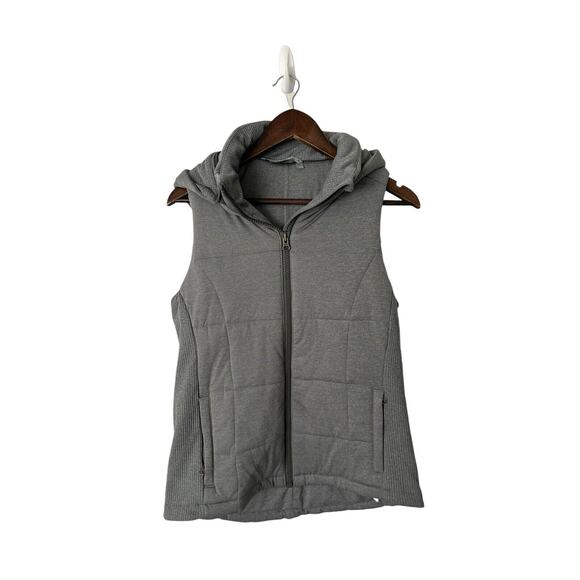 Athleta Jackets & Blazers - Athleta Lookout Puffer Hooded Vest gray womens jacket 137952